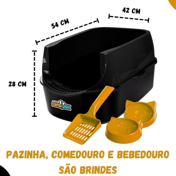 Caixa De Areia Banheiro Gato Sanitário Furba Grande Sandbox Cor Preto - Image 2