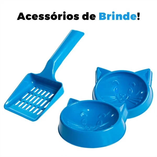 Caixa De Areia Banheiro Fechado Sanitário Para Gatos Sandbox Cor Azul - Image 6