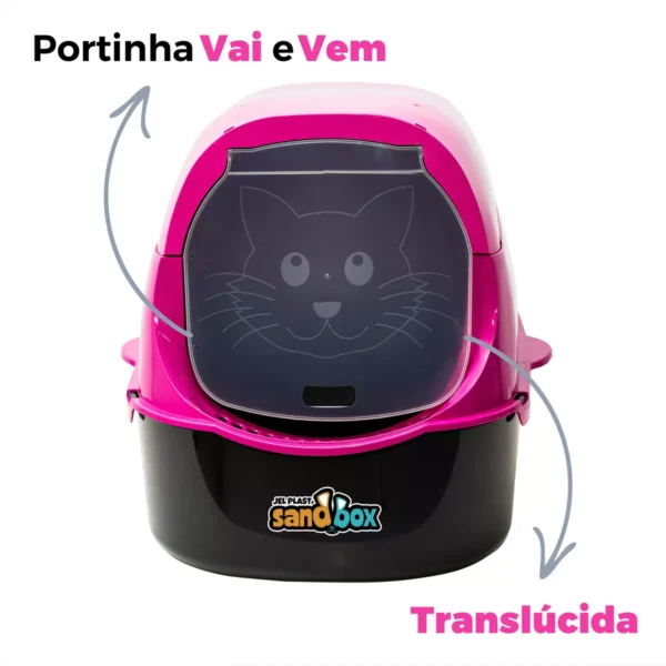 Caixa De Areia Banheiro Fechado Sanitário Para Gatos Sandbox Cor Rosa - Image 2