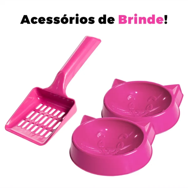 Caixa De Areia Banheiro Fechado Sanitário Para Gatos Sandbox Cor Rosa - Image 6