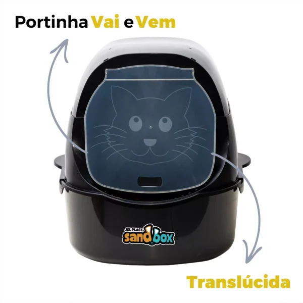 Caixa De Areia Banheiro Fechado Sanitário Para Gatos Sandbox Cor Preta - Image 2