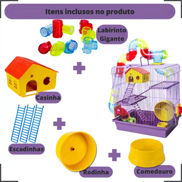 Gaiola Hamster 3 Andares Luxo - Image 6