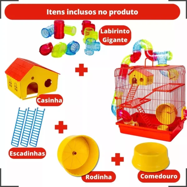 Gaiola Hamster 3 Andares Luxo - Image 14